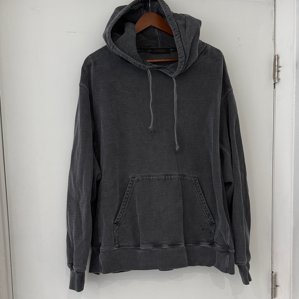 Yeezy Season 3 Oversized Washed Stone Gray Hoodie Size L Like New